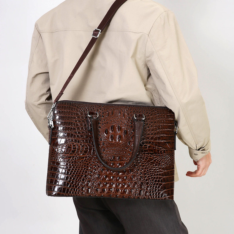 Luxury Bags That Fit Laptop - حقائب لابتوب جديدة بنقشة جلد التمساح،