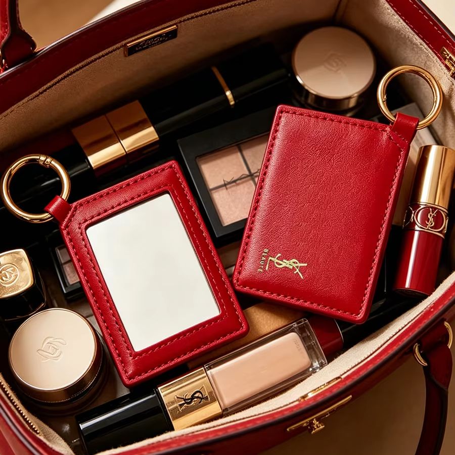 Luxury Bags Ysl - مرآة مكياج صغيرة مربعة الشكل من
