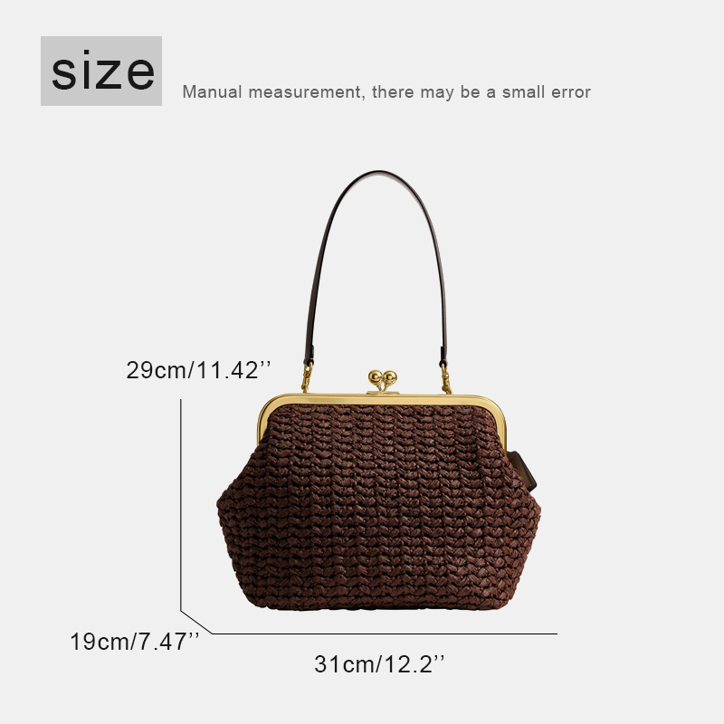 حقائب شاطئ من القش بإطار قفل ي - مراجعة Luxury Bags Vintage وسعره