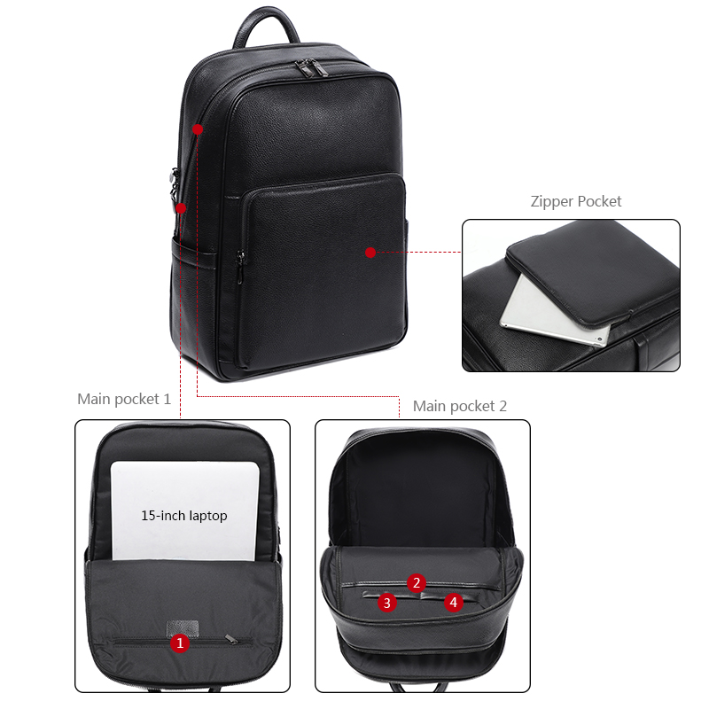 100% بقرة جلد طبيعي الرجال حقا - مراجعة Luxury Bags That Fit Laptop وسعره