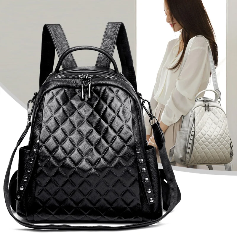 حقيبة ظهر نسائية من الجلد الطب - مراجعة Luxury Bags With Zipper وسعره