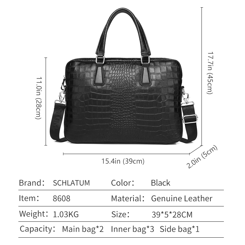 SCHLATUM جلد طبيعي التمساح الح - مراجعة Luxury Bags That Fit Laptop وسعره