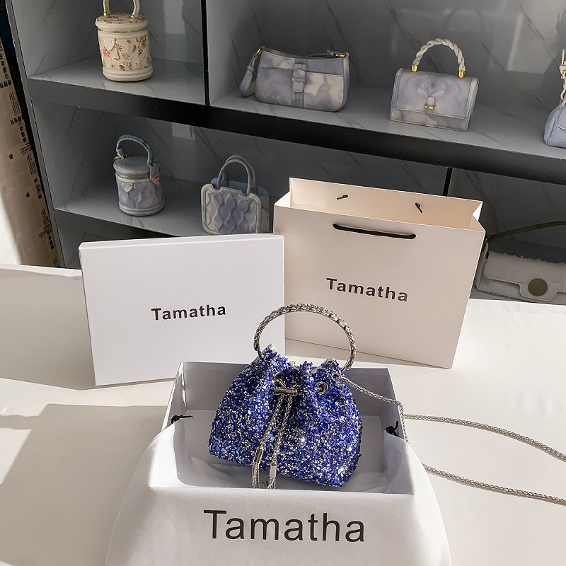 حقيبة سهرة فاخرة بتصميم دلو مر - مراجعة Luxury Bags Blue وسعره